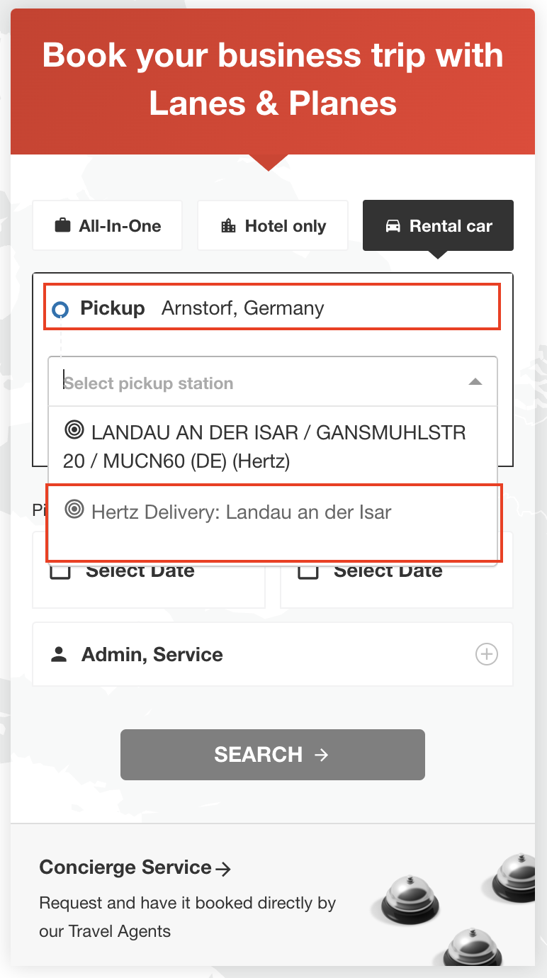 Hertz Delivery & Collection Lanes & Planes