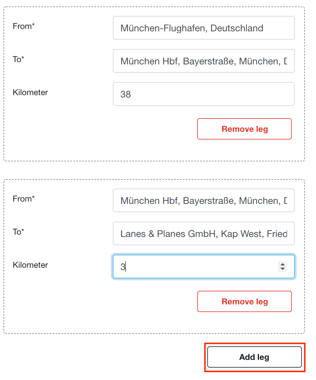 Mileage Allowance creation Lanes & Planes